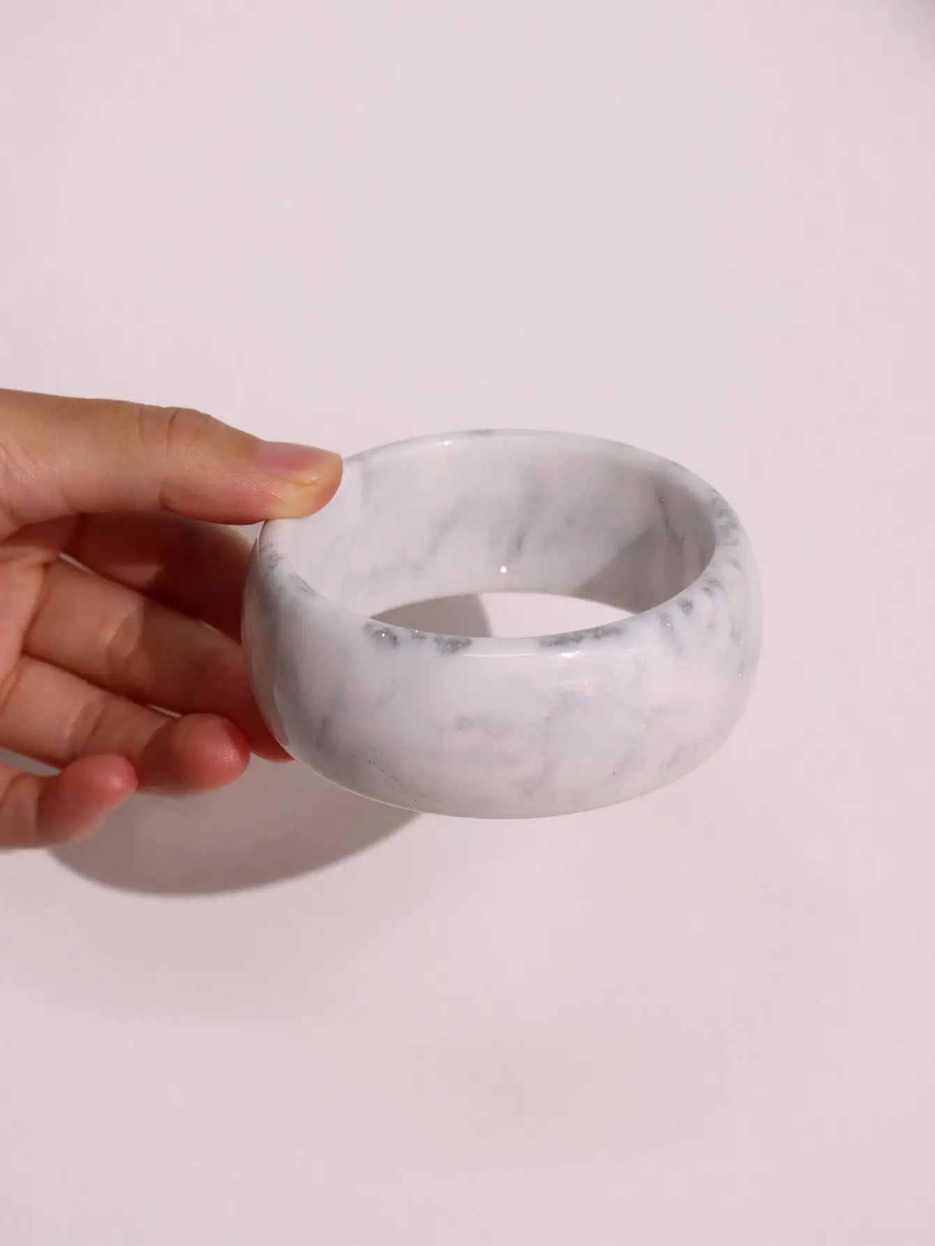 Chunky Exaggerated Irregular Square Round Yellow White Texture Silver Plated Resin Bracelets