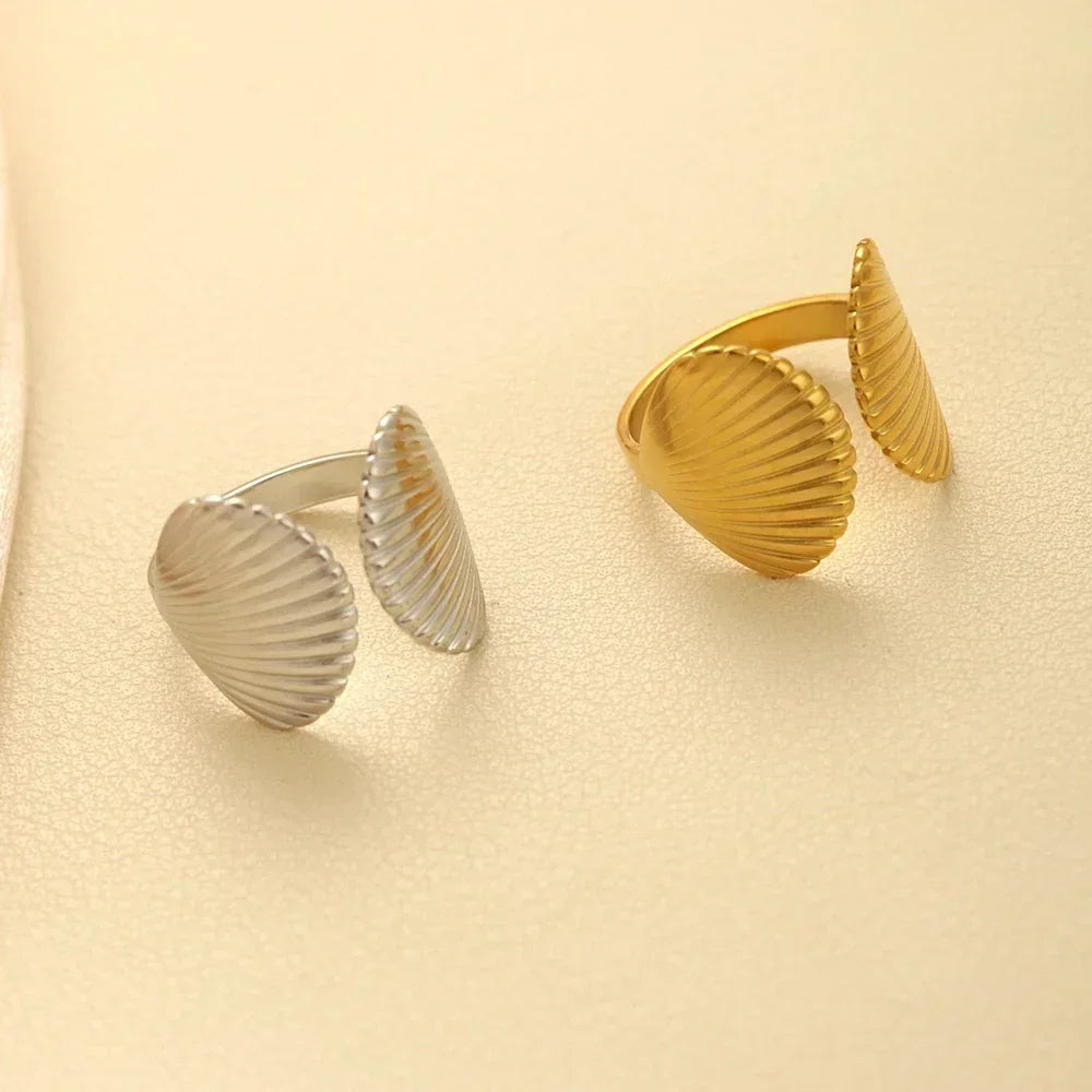 Chunky Statement Rings Shell Scallop Heart Rings