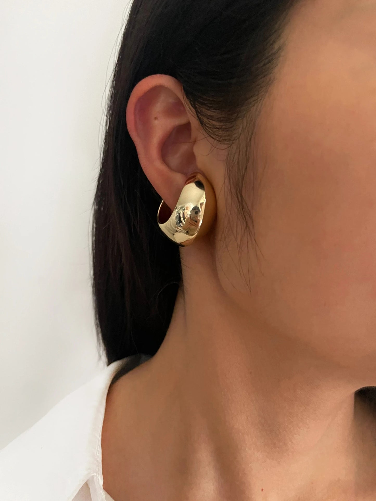 Chunky Gold Plated Ear Cuff Earrings