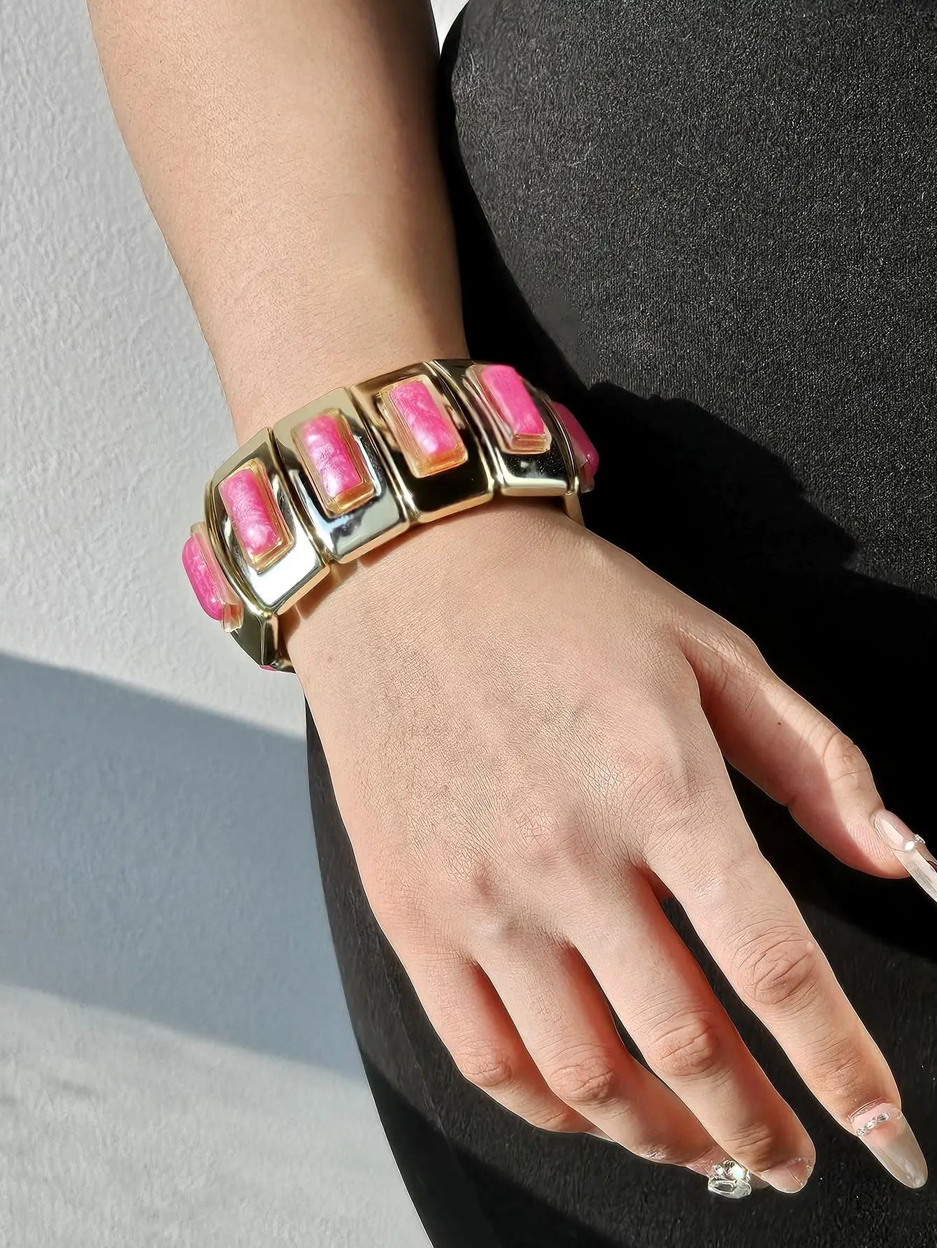 Resin Contrast Color Adjustable Bracelet