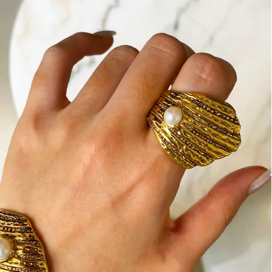 Pearl Shell  Statement Ring