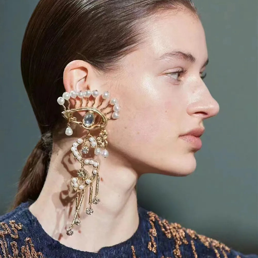 Eyes Surrealist Baroque Style Schiaparelli Statement Earrings