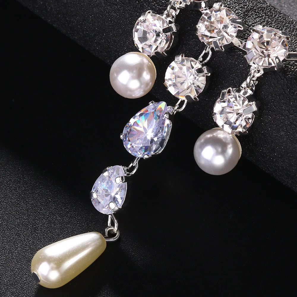 Rhinestone Pearl Necklace