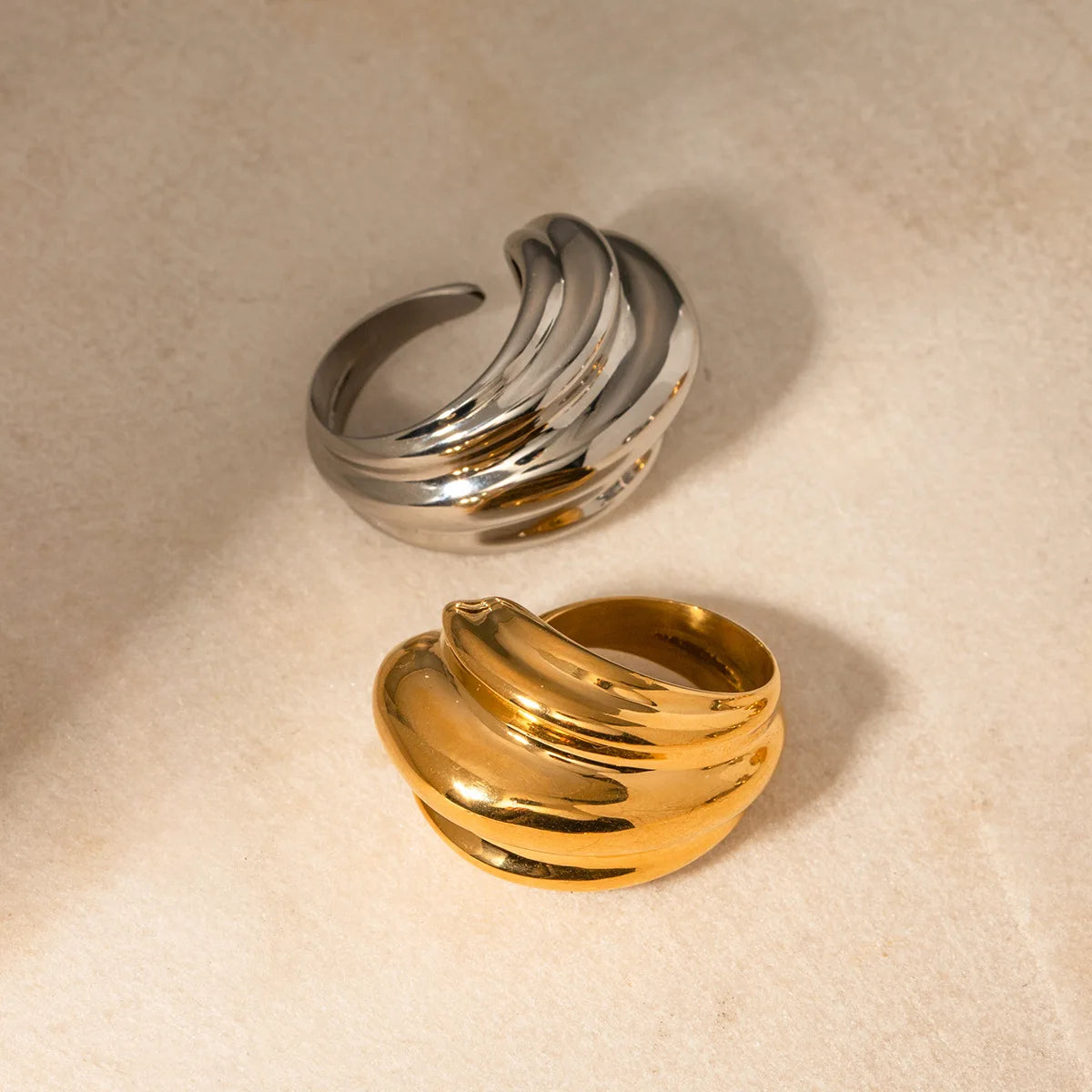 18K Gold Plated Twist Claw Rings