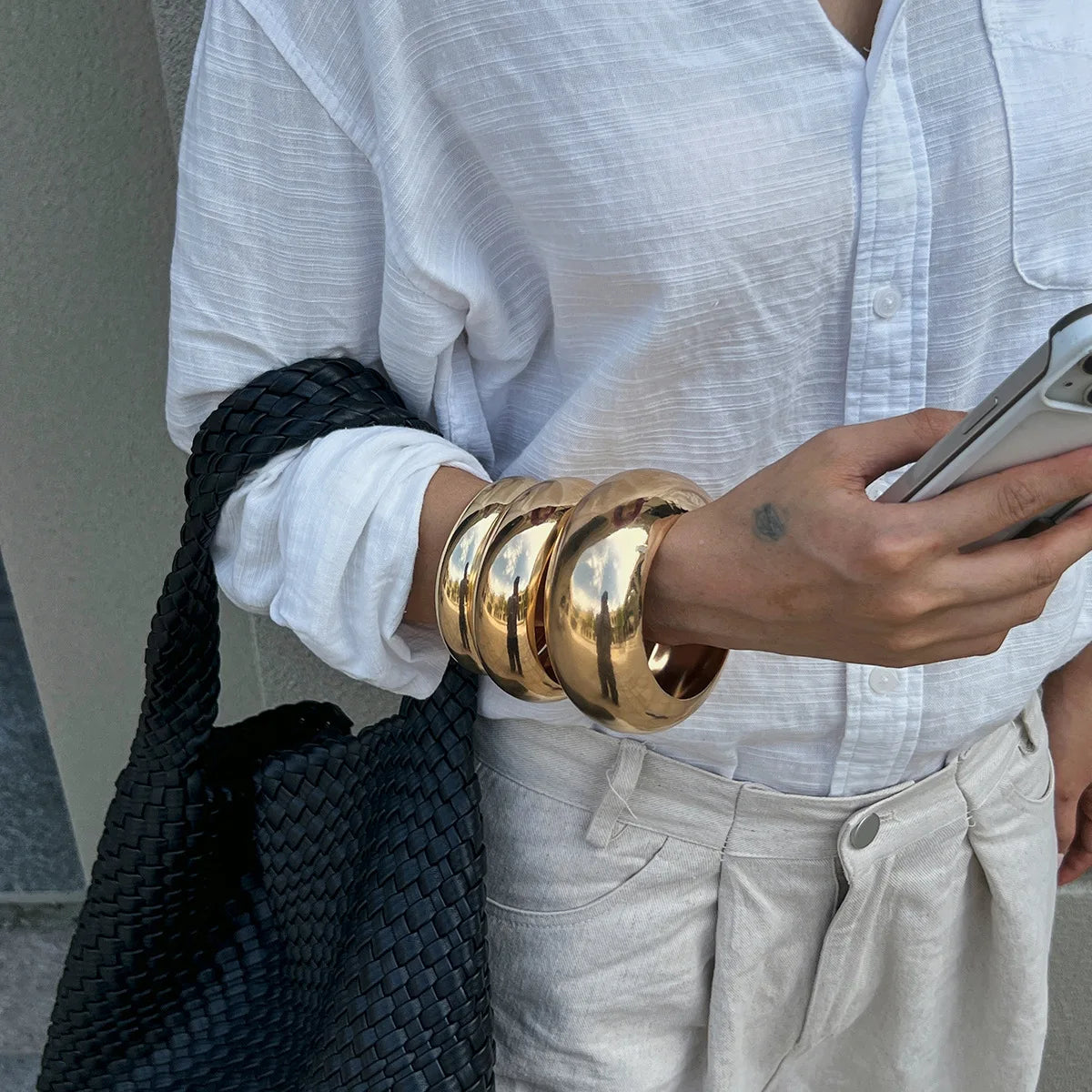 Statement Metal Wide Bangle. Bracelets