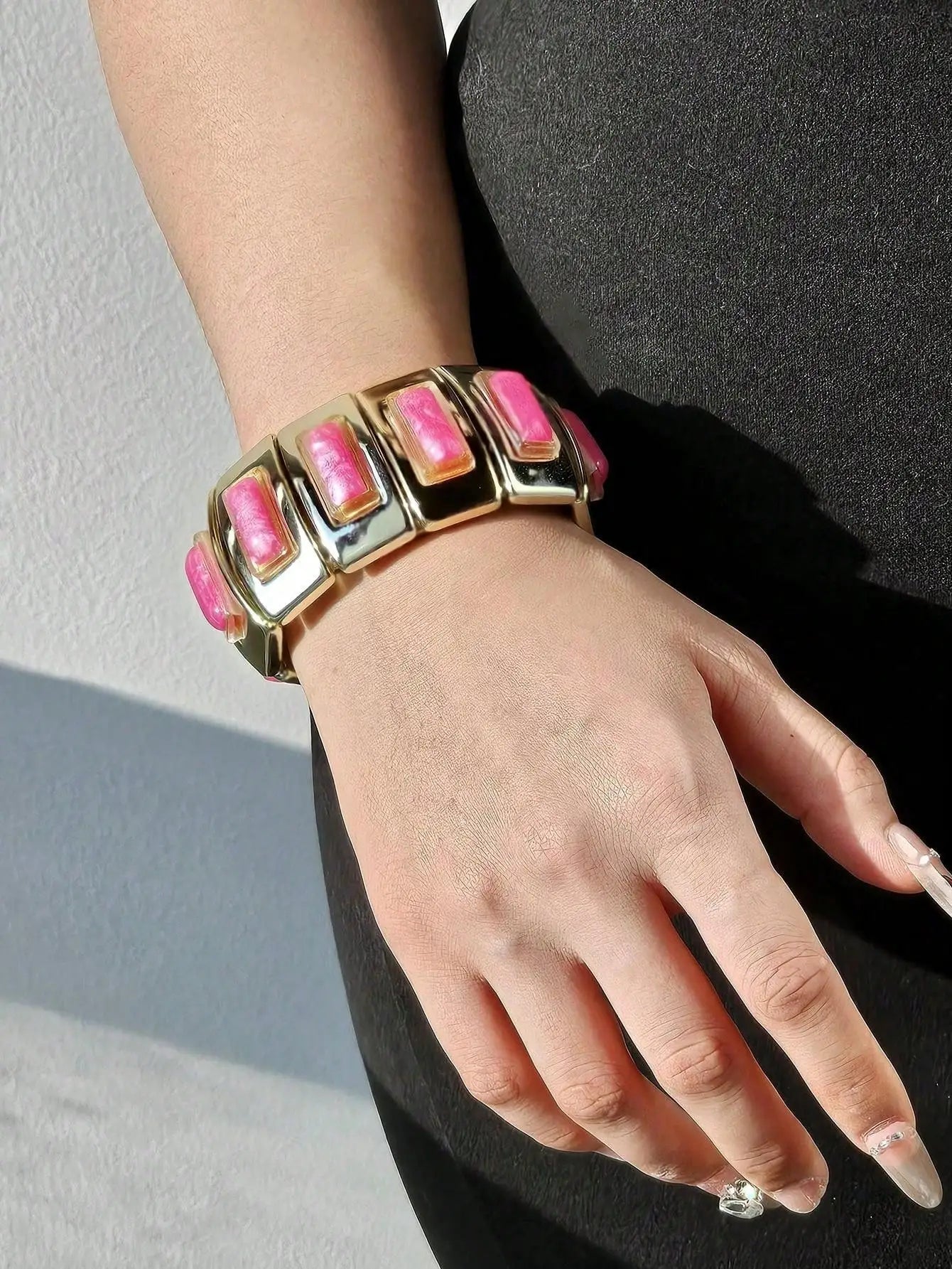 Resin Contrast Color Adjustable Bracelet