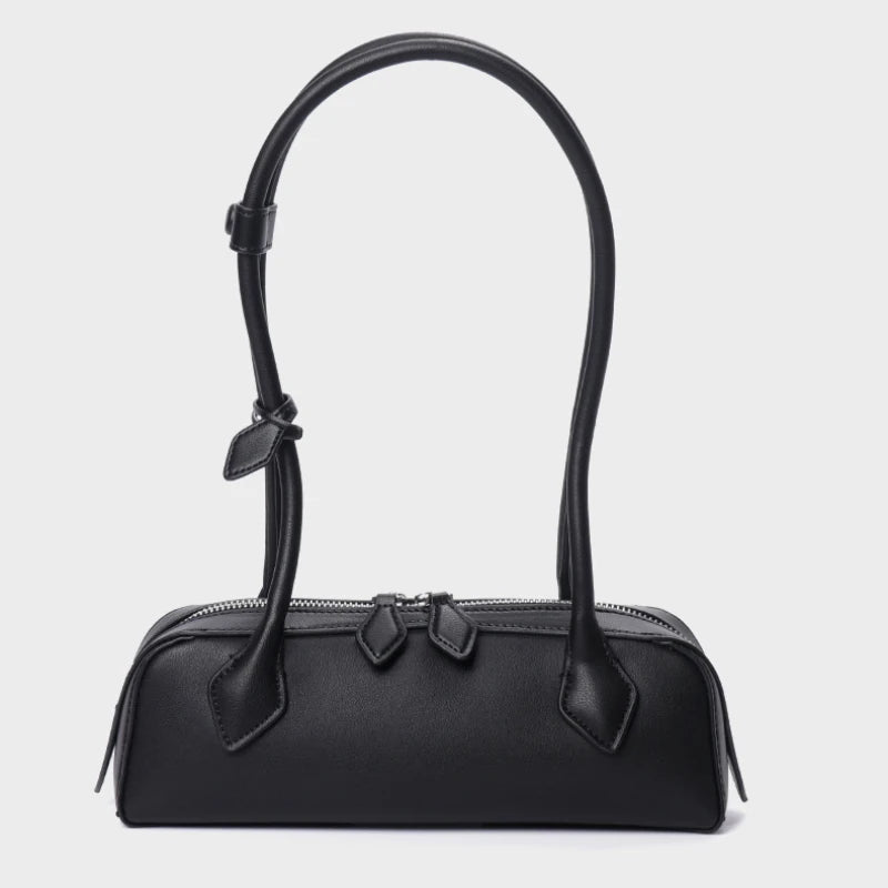 Genuine Leather Baguette Shoulder Bag