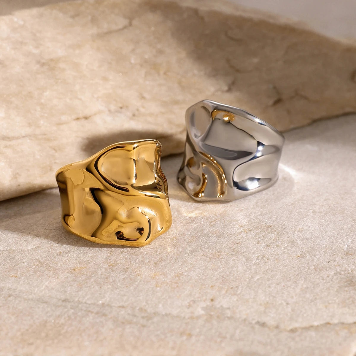 Chunky Hammered Rings