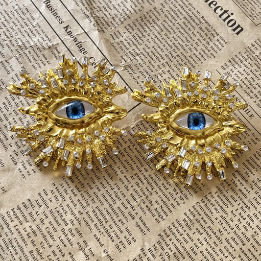 Earrings Baroque Eye Sunburst Earrings Schiaparelli Style