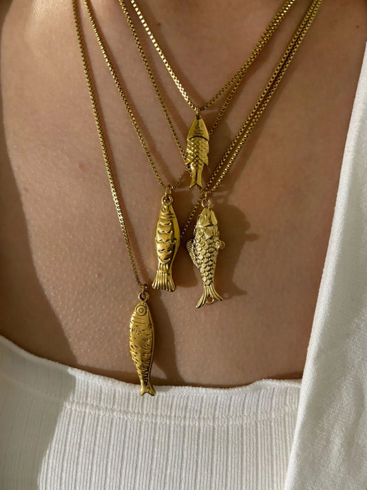 Sardine Fish Pendant Necklace