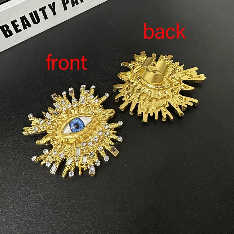 Baroque Surrealist Sunburst Eyes Brooch