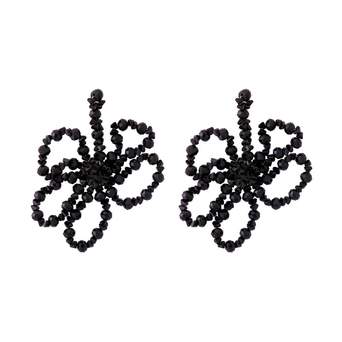Handmade Beads Red Flower Drop Earrings