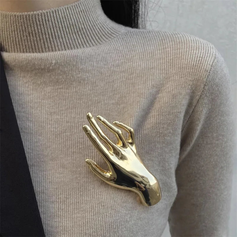 Hand Shaped Statement Brooch