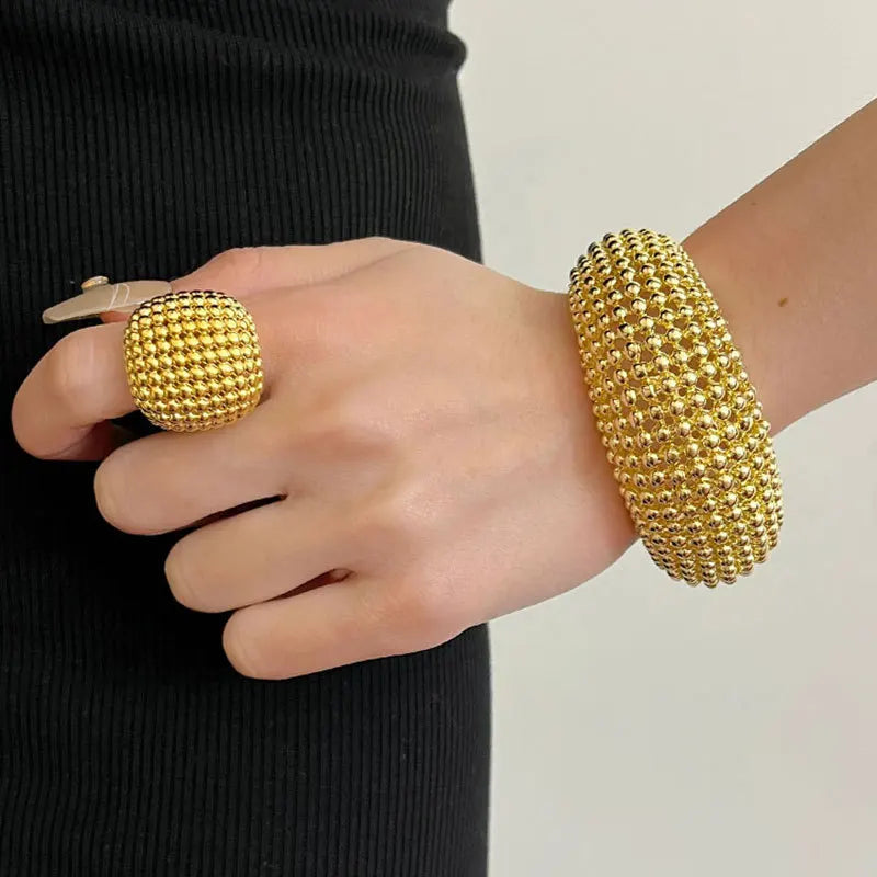 Statement Ball Beaded Open Bracelet Bangle