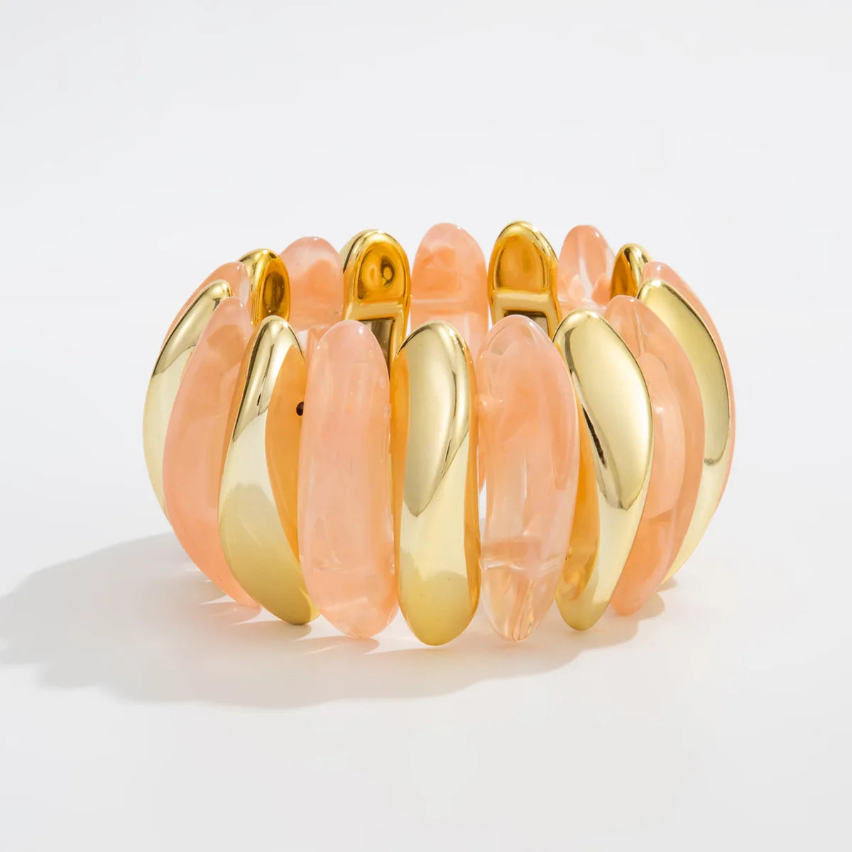 Geometric Wide Chunky Resin Elastic Bangle Bracelets
