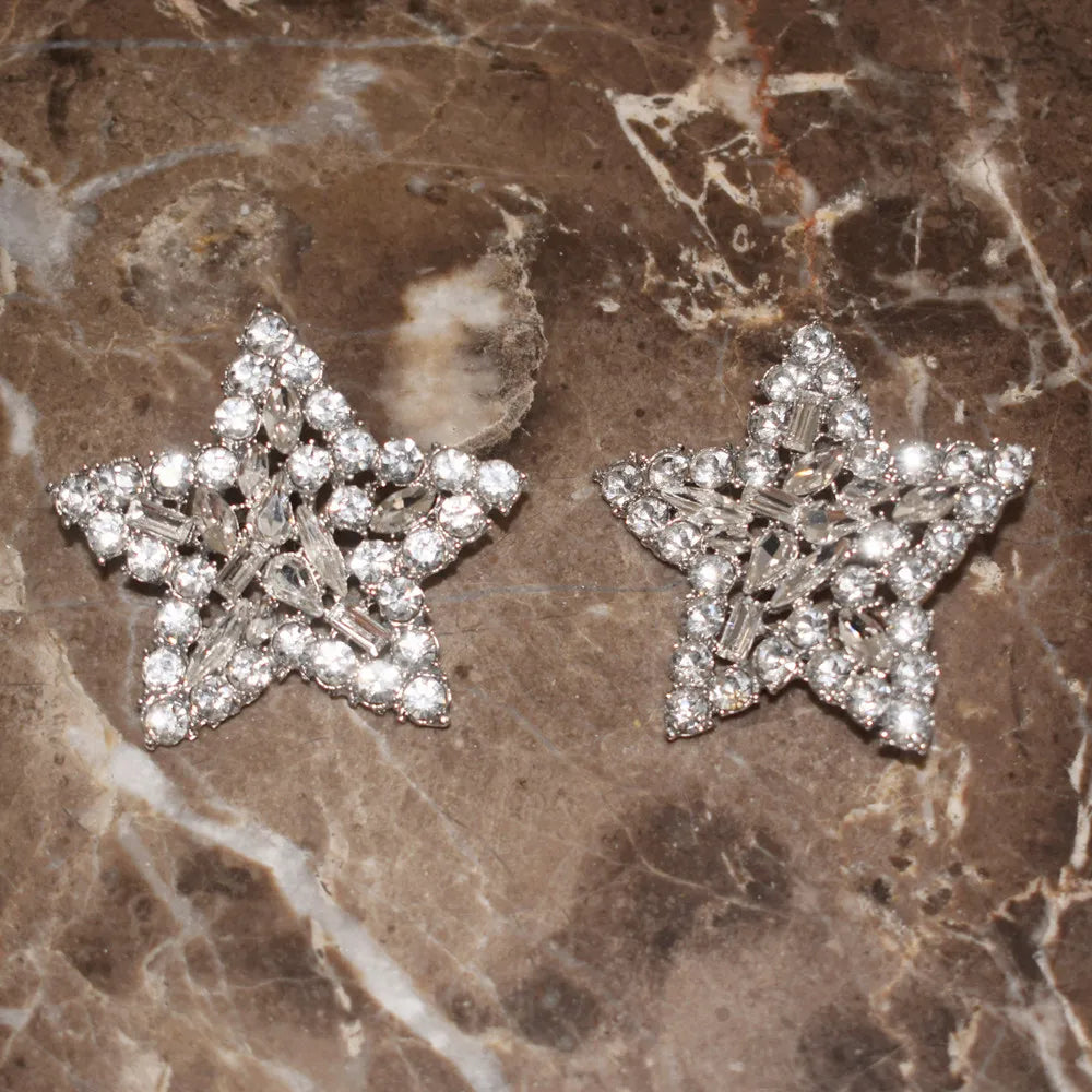 Statement Chunky Star Strass Crystal Earrings