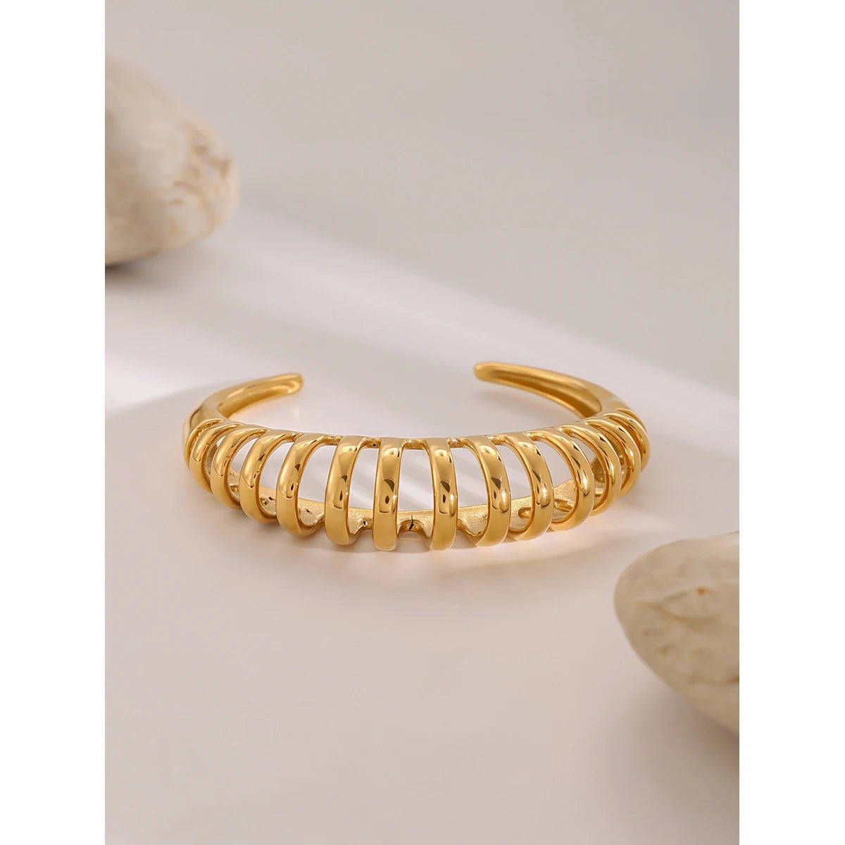 Statement Bracelet Circle Form 18K Gold Plated