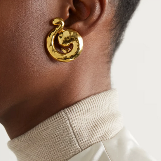 18K Gold Plated Hammer Spiral Ear Studs
