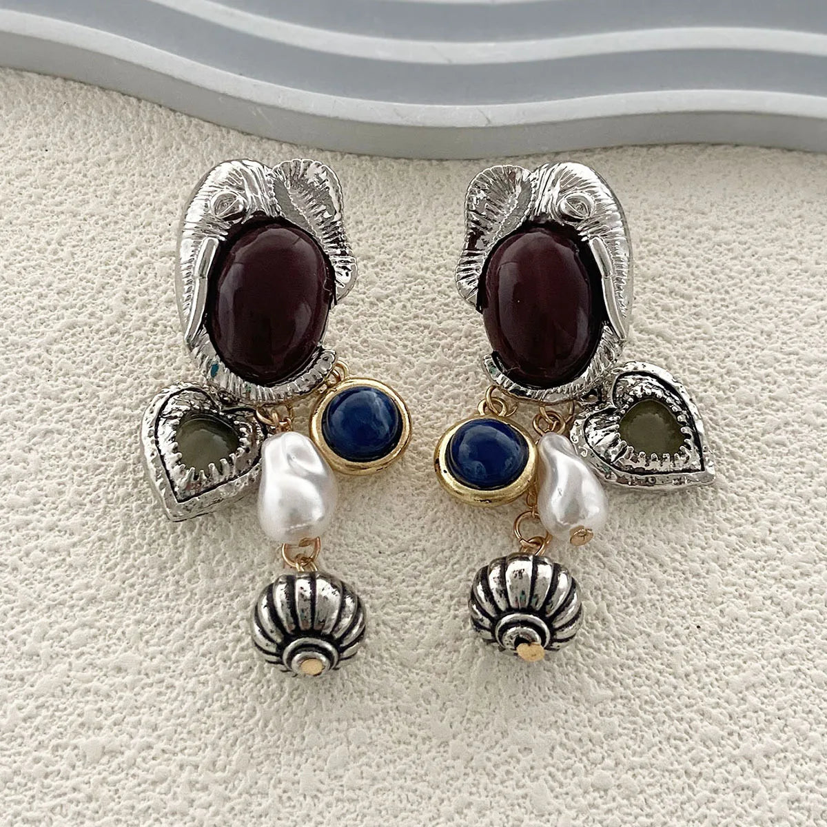 Baroque Charm Pendant Drop Earrings