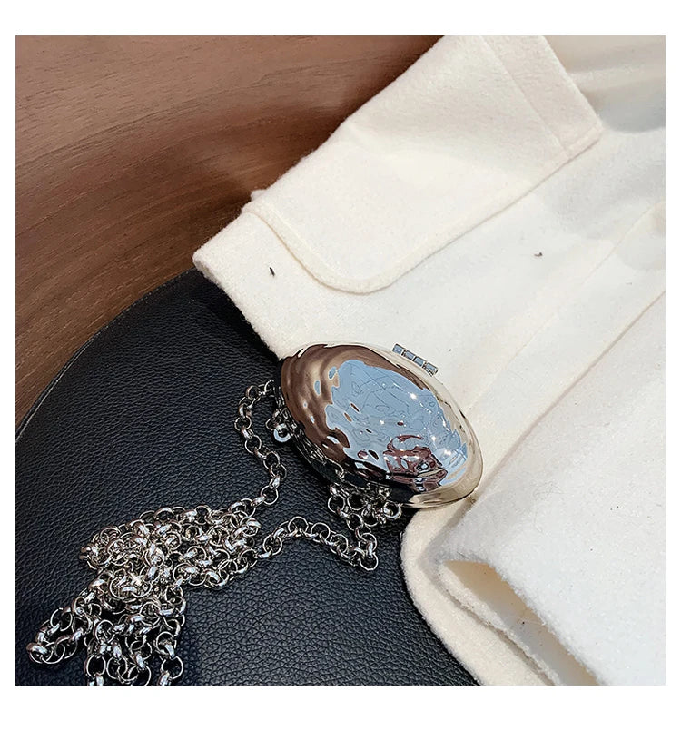 Metal Mini Clutch Shell Chain Bag