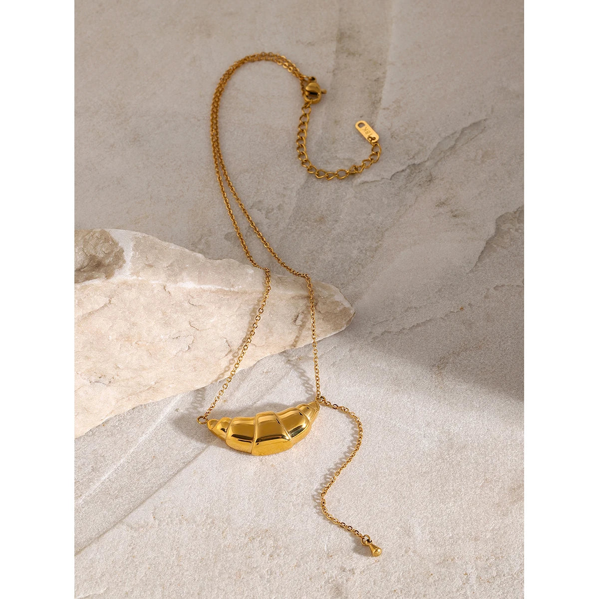 Delicate Croissant Necklace 18K Gold Plated