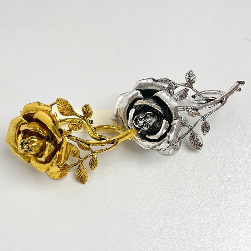 Oversized Rose Flower Chunky Ring