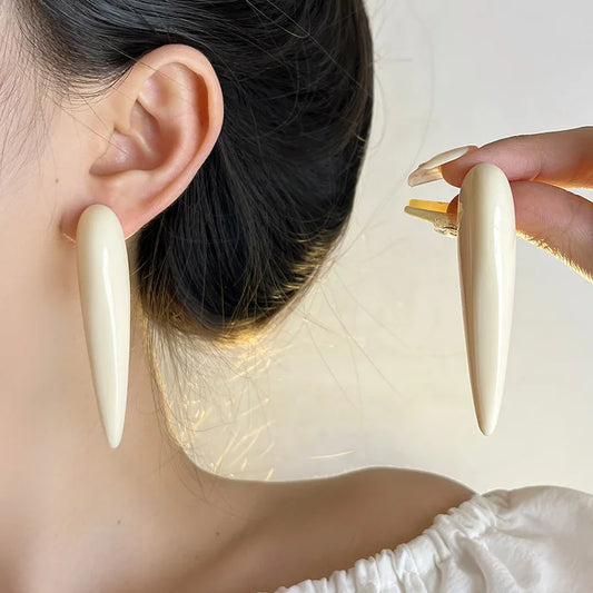 Resin Long Cone Stud Earrings