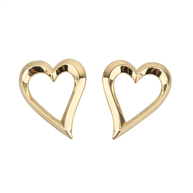 Vintage  Oversize Heart Shape Stud Earrings