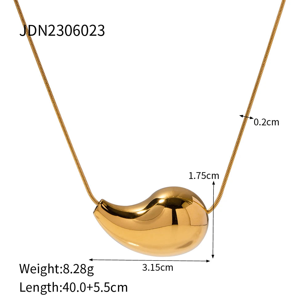 Drop Pendant Necklace 18k Gold-Plated