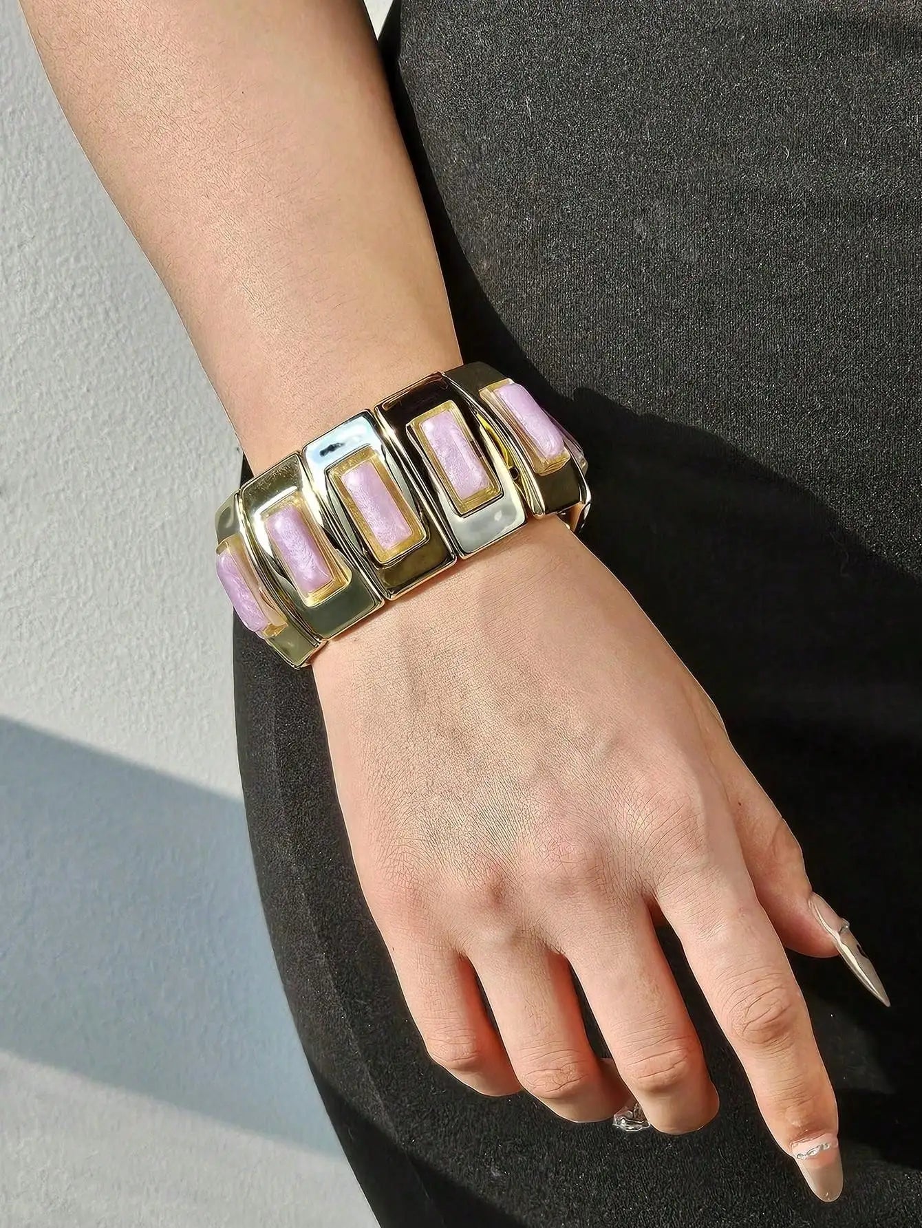 Resin Contrast Color Adjustable Bracelet