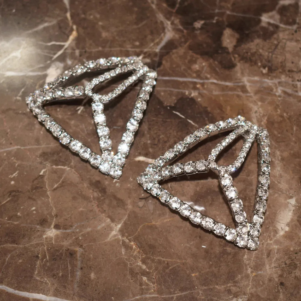 Rhinestone Triangle Dangle Earrings