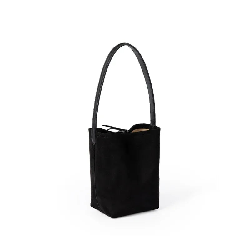 Suede Leather Bucket Bag