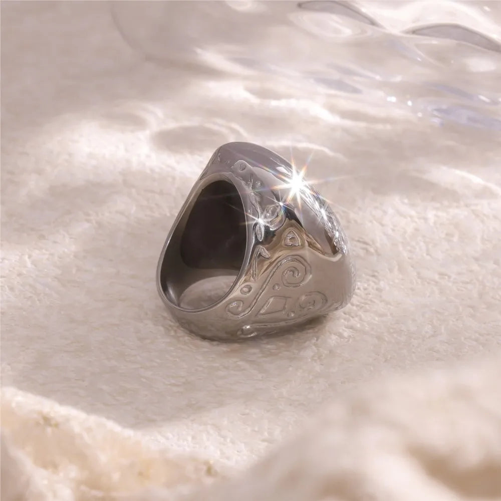 Stainless Steel Chunky Rings 18k Gold Plated