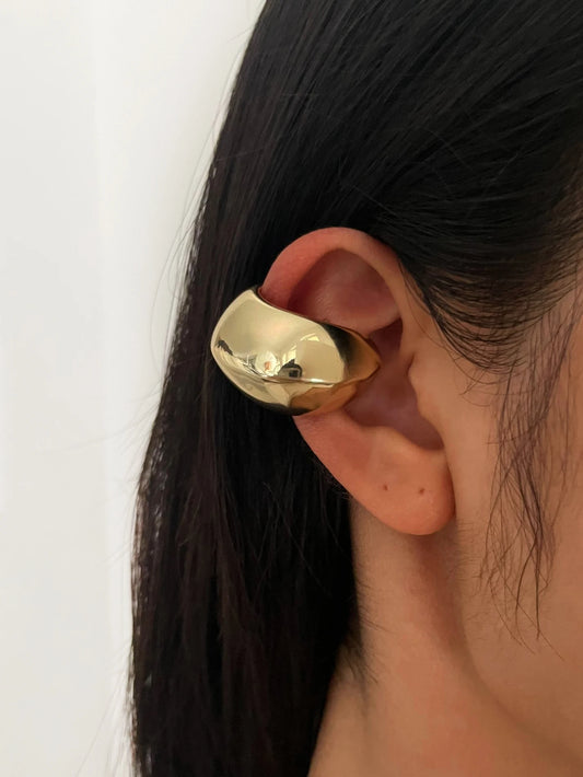 Chunky Gold Plated Ear Cuff Earrings