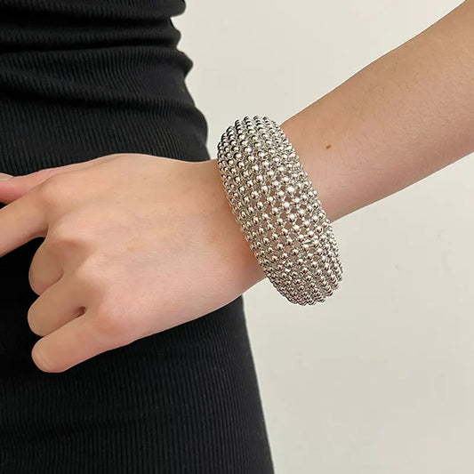 Statement Ball Beaded Open Bracelet Bangle