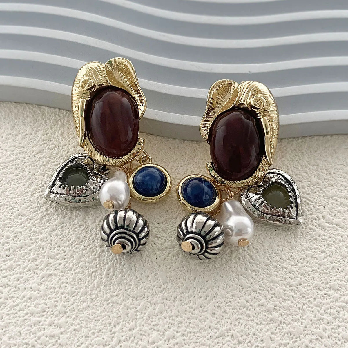 Baroque Charm Pendant Drop Earrings