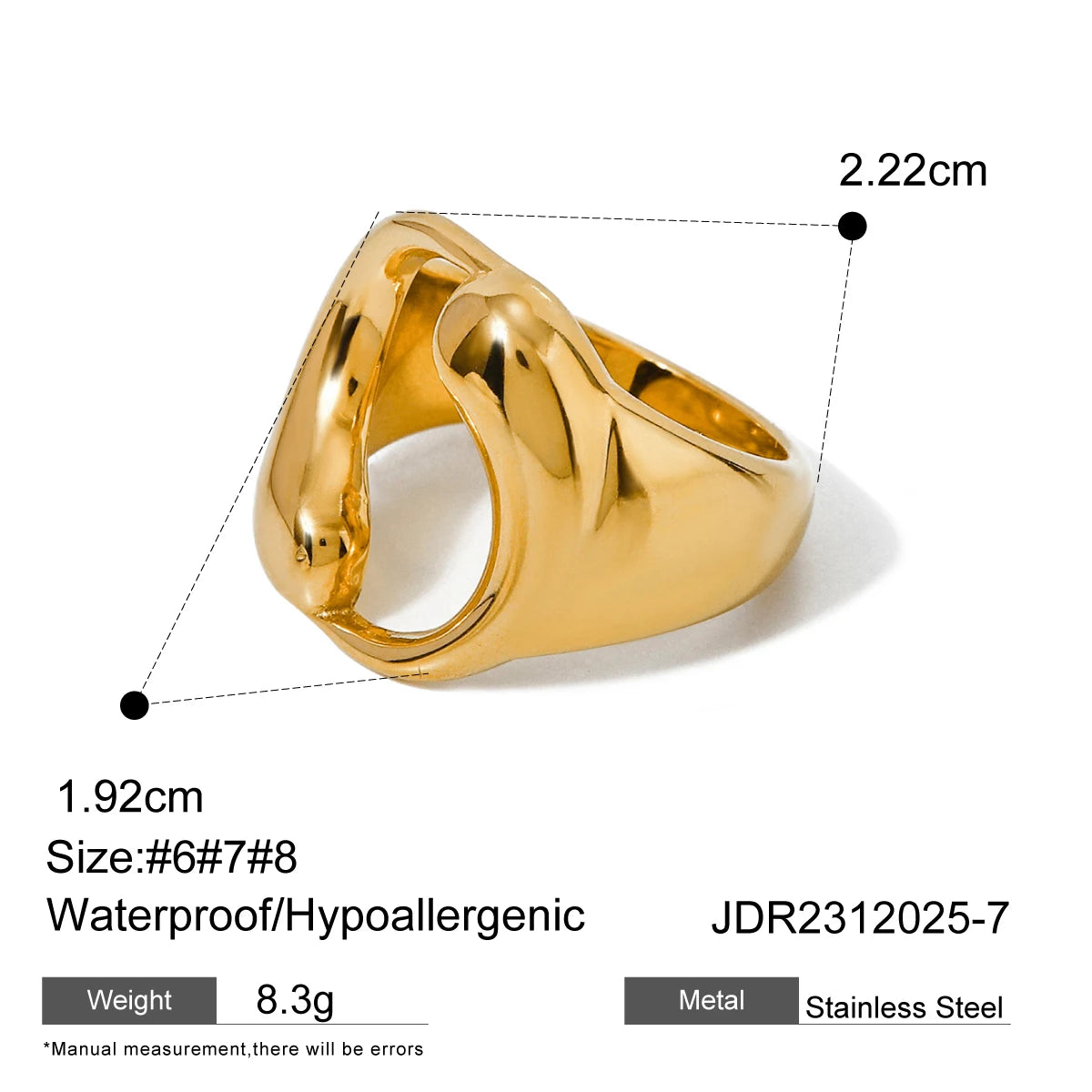 18K Gold Plated Spiral Geometric Ring