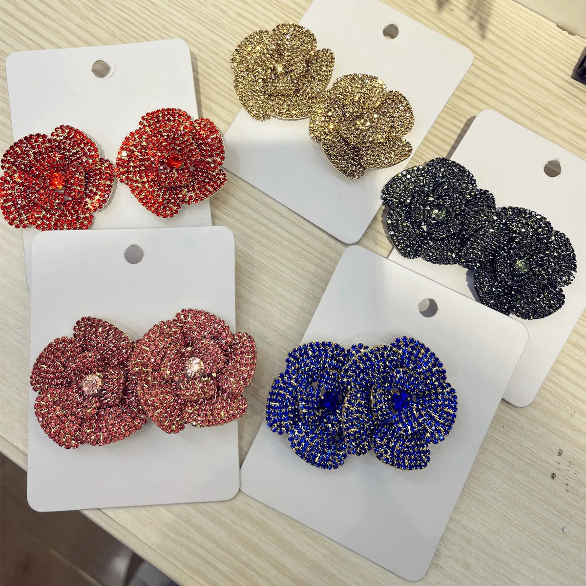 Strass Rose Flower Earrings