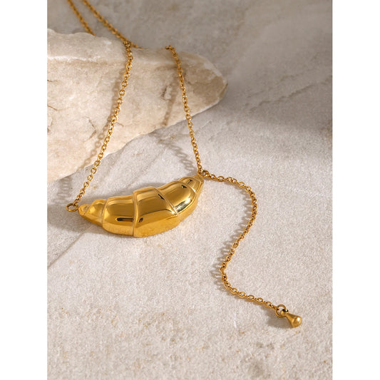 Delicate Croissant Necklace 18K Gold Plated