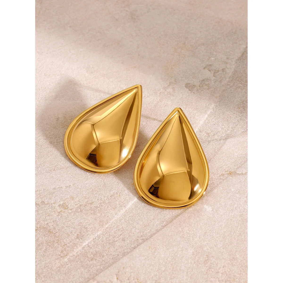 Statement Stainless Steel Rounded Triangle Shapes Stud Earrings