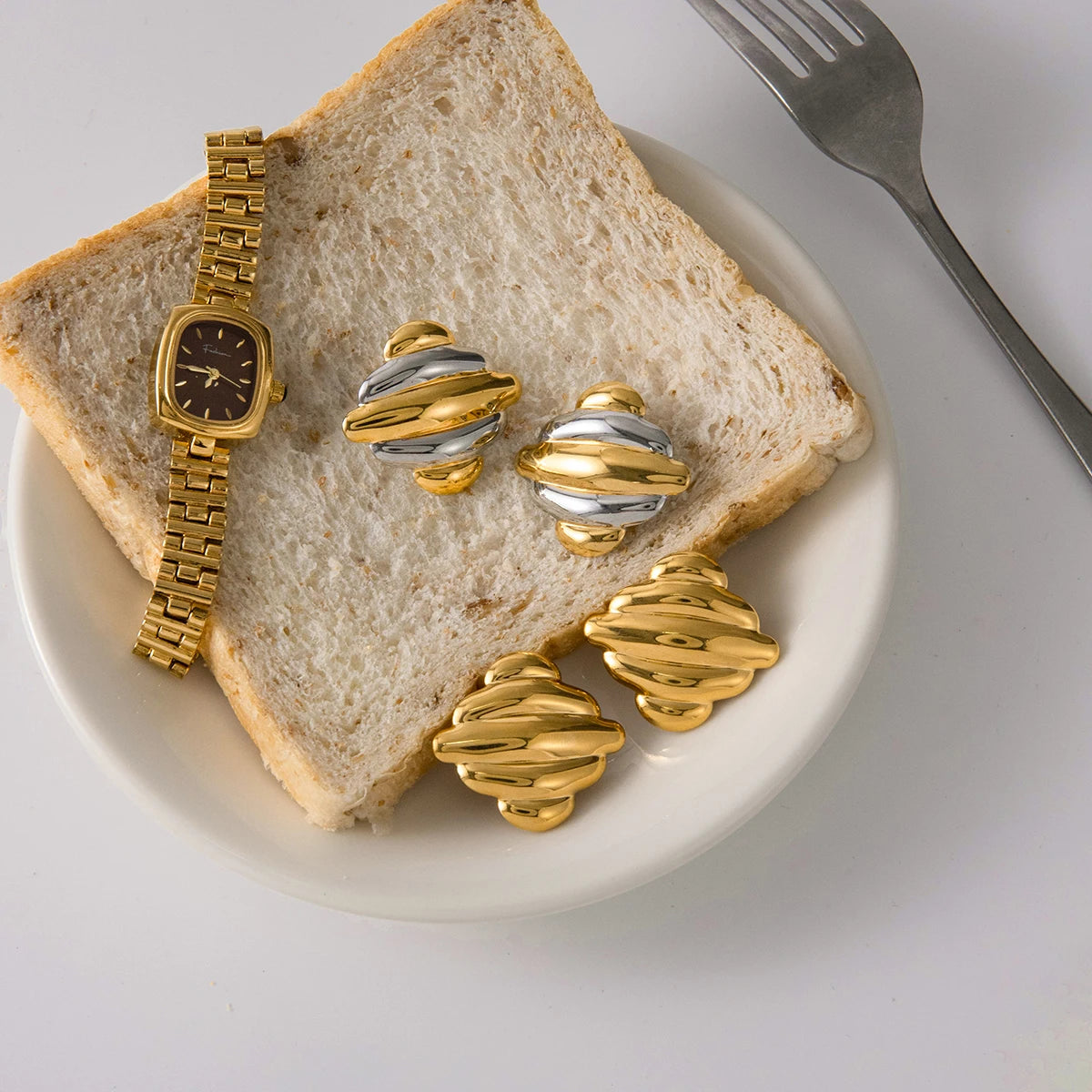 Striped Square Earrings