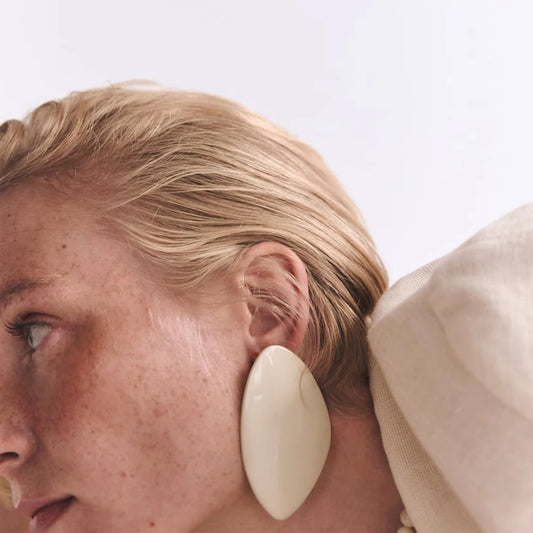 Oval Resin Statement Earrings