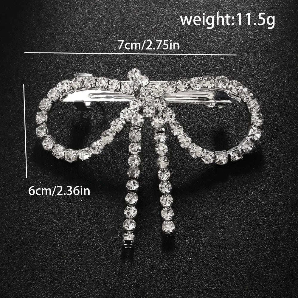 Rhinestone Lace Bow Hair Clip