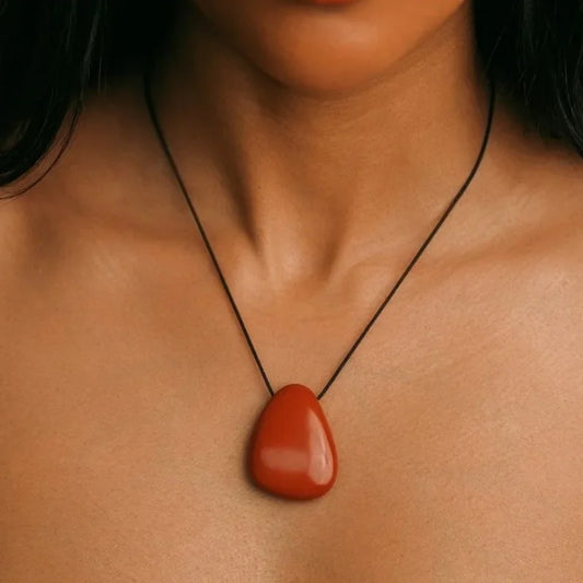 Red Agate Necklace Adjustable Length