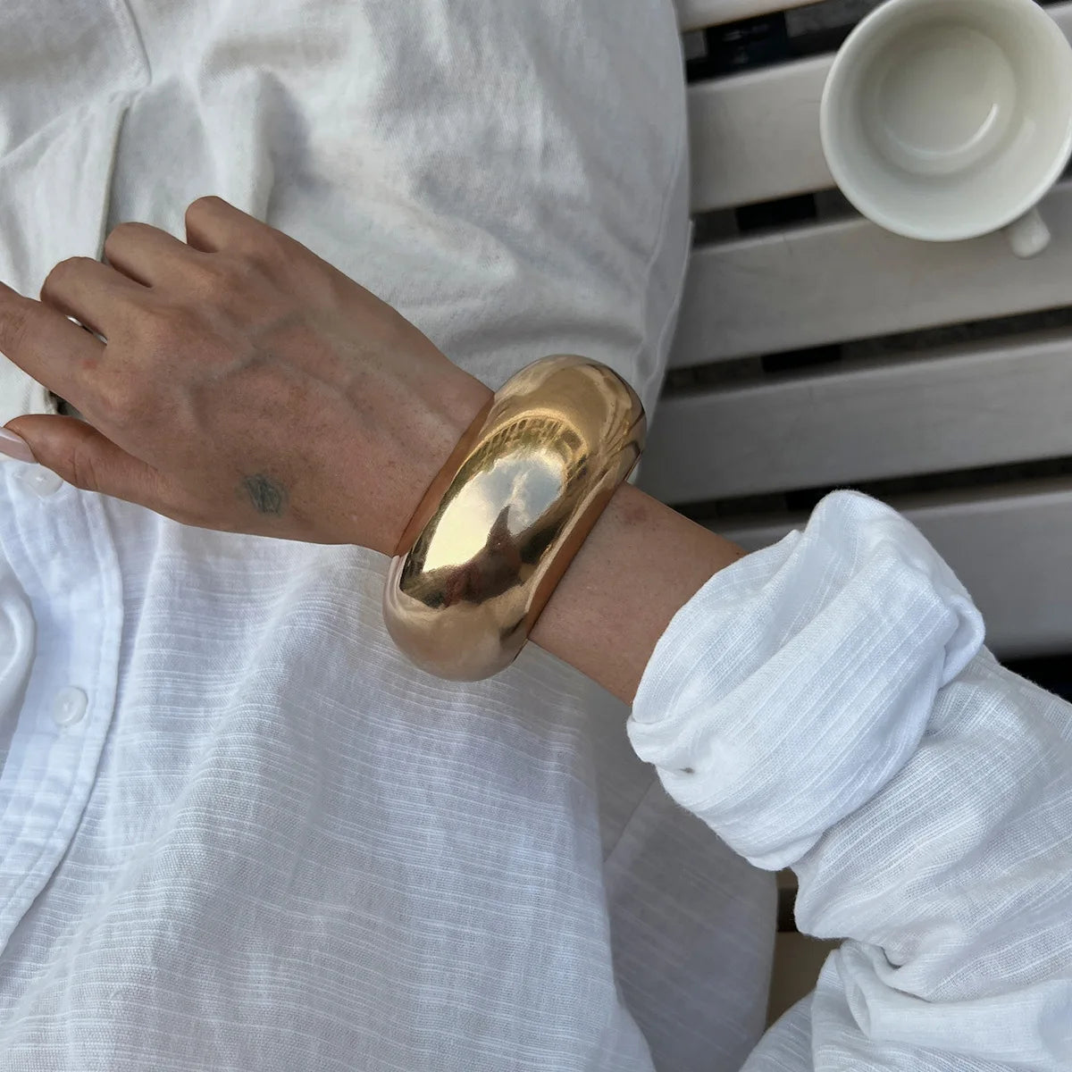Statement Metal Wide Bangle. Bracelets
