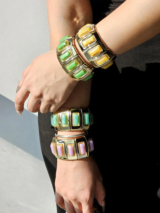 Resin Contrast Color Adjustable Bracelet