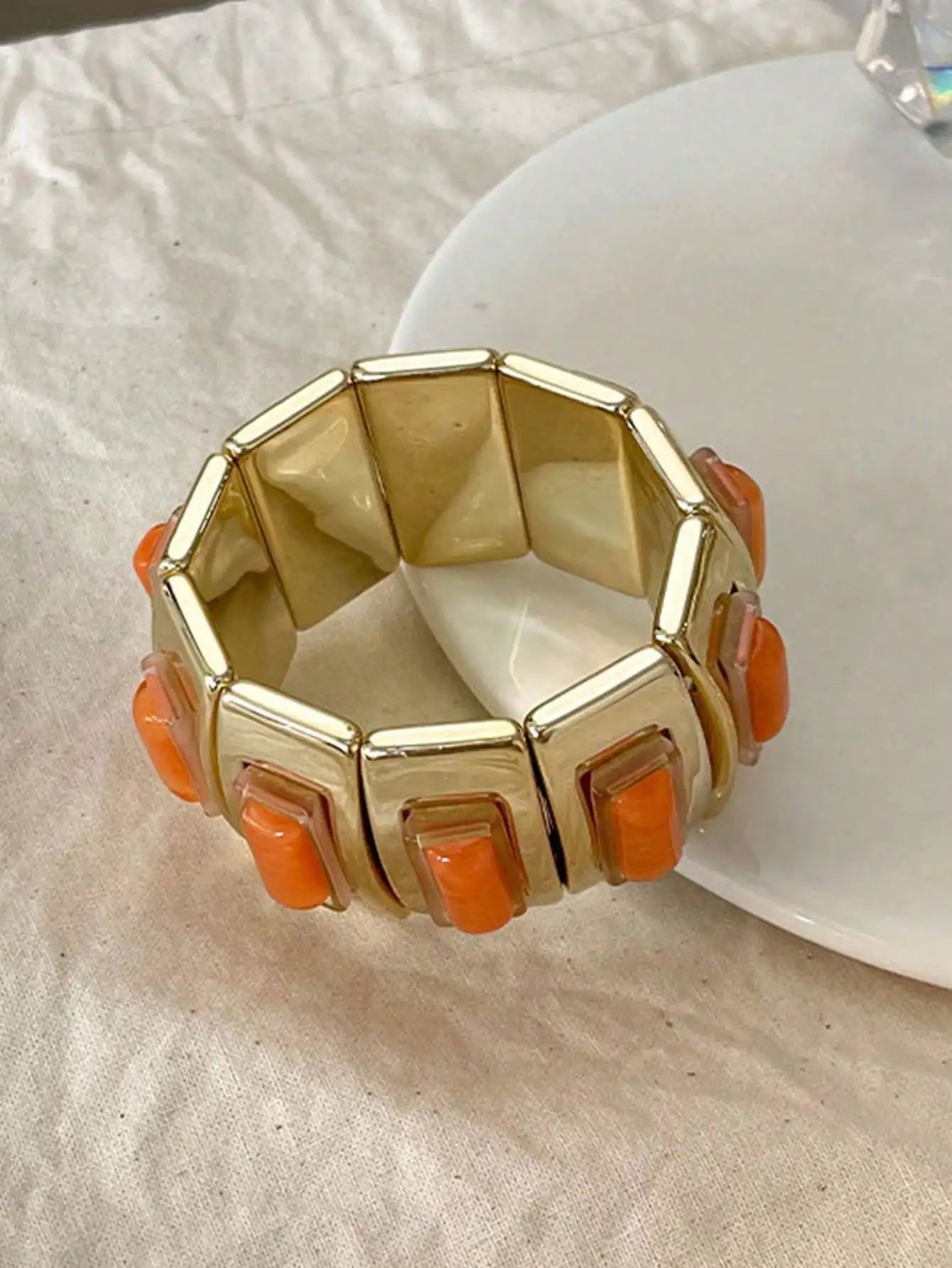 Resin Contrast Color Adjustable Bracelet
