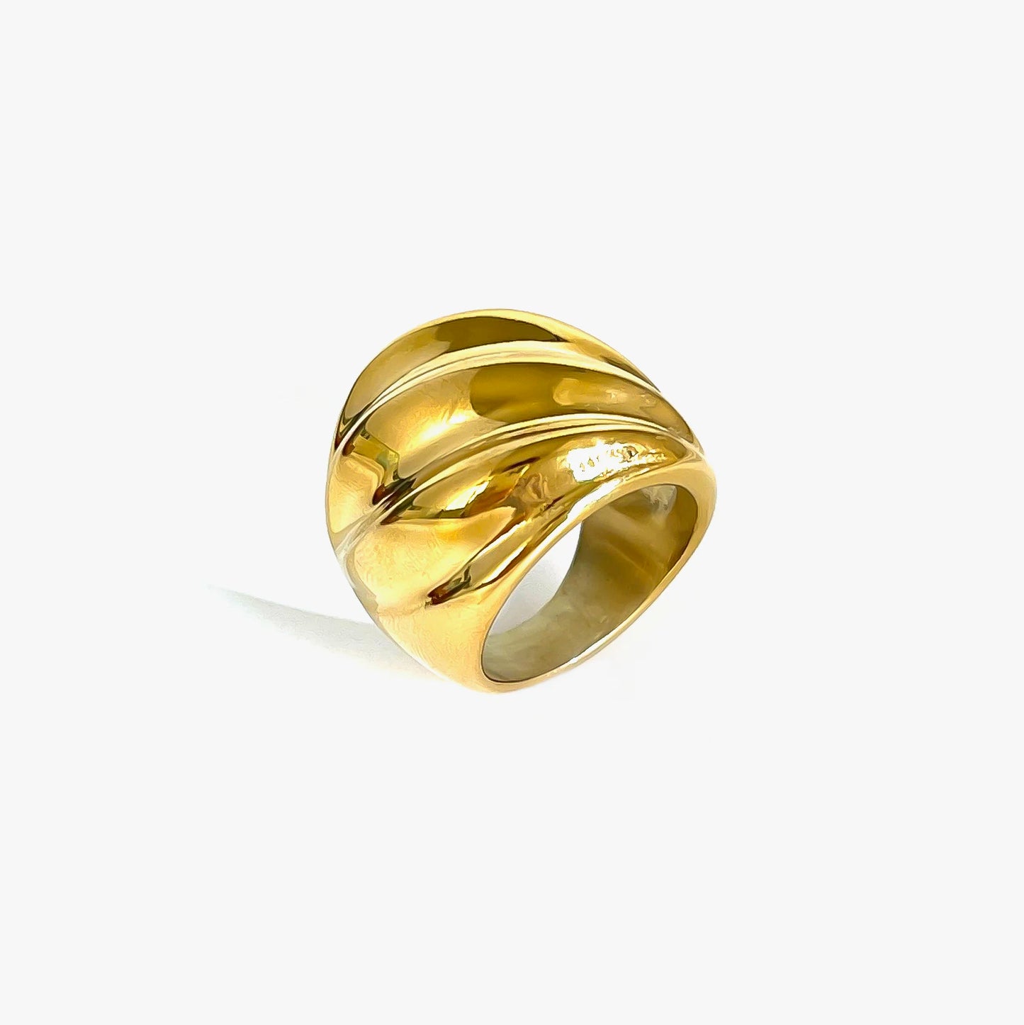 Wave Chunky Dome Wide Rings
