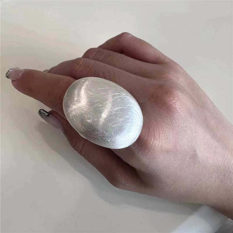 Brushed Adjustable Round Shape Ring