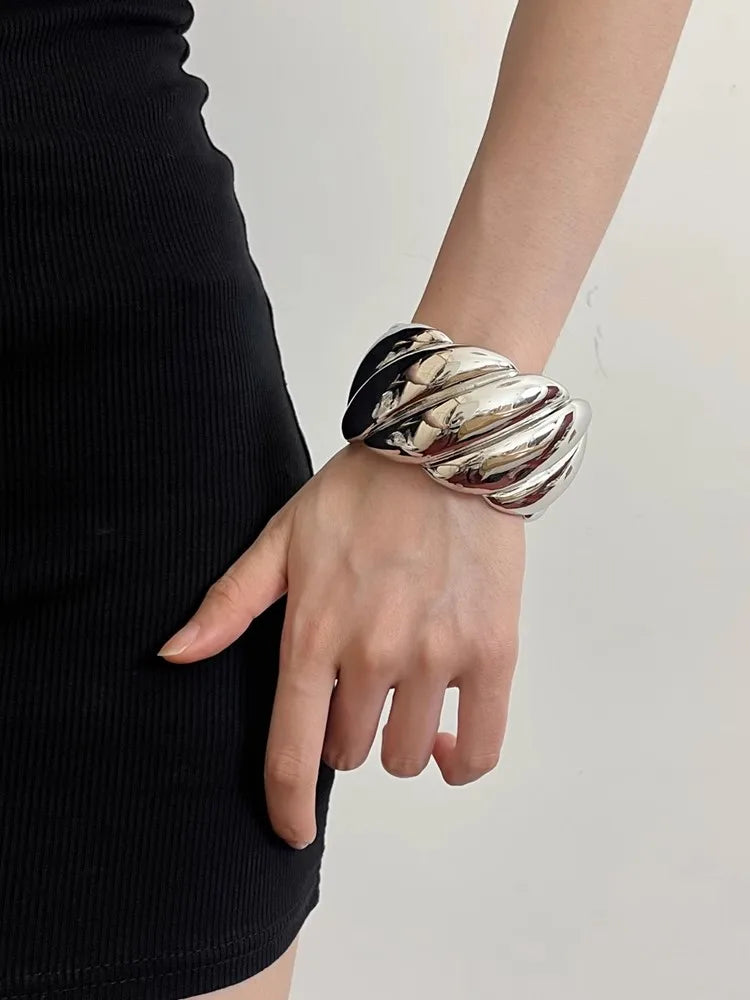 Chunky Glossy Twisted Thread Bracelet Bangles